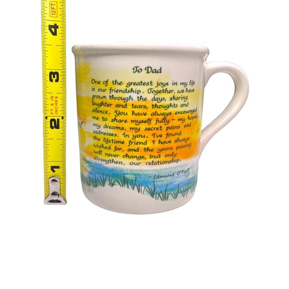 Greeting Mug “To Dad” Fathers Poem Edmund O’Neill GUC Blue Mountain Arts - Picture 8 of 9